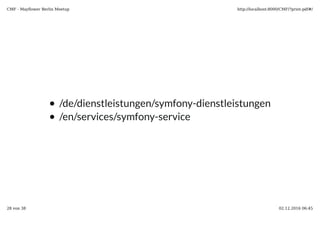  $enRoute = new Route(); 
 $enRoute­>setPosition($routeParent, 'en');  
 $manager­>persist($enRoute);  
 $deRoute = new Route();  
 $deRoute­>setPosition($routeParent, 'de');  
 $manager­>persist($deRoute);  
 