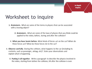 Worksheet to inquire
 