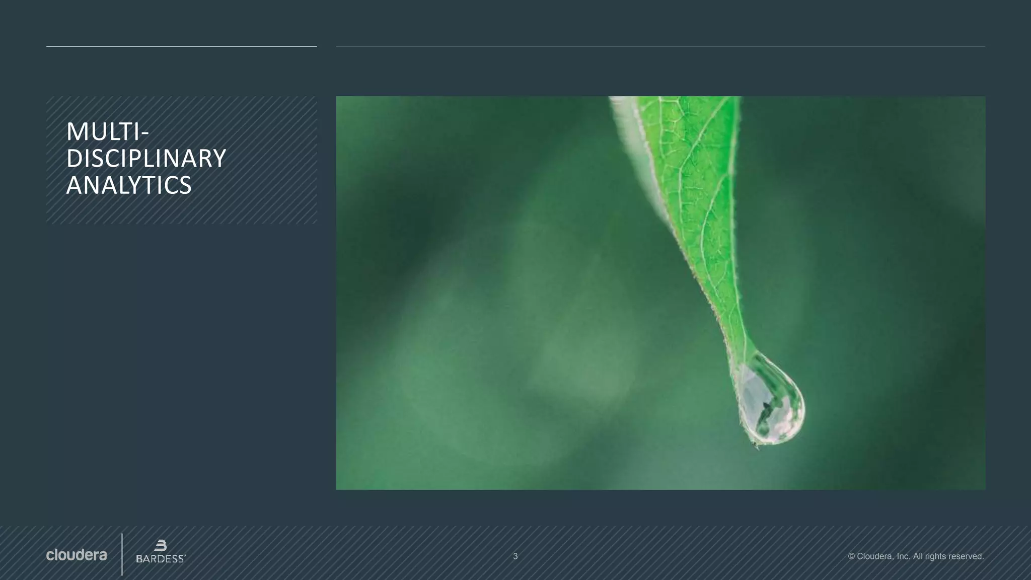 3 © Cloudera, Inc. All rights reserved.
MULTI-
DISCIPLINARY
ANALYTICS
 