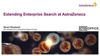 Extending Enterprise Search at AstraZeneca
Steven Woodward
20th October 2015 | Enterprise Search Europe 20th October 2015
 