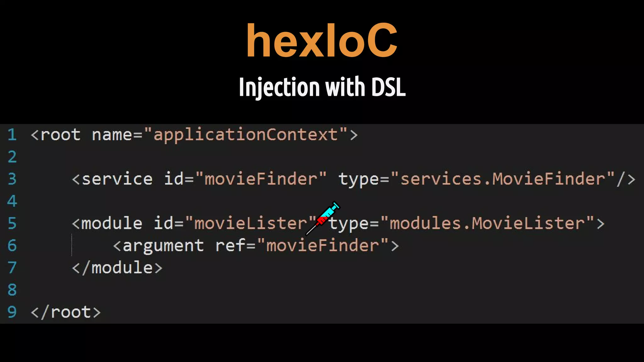 hexIoC
Injection with DSL
 