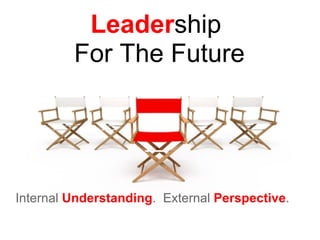 Leader ship  For The Future Internal  Understanding .  External  Perspective . 