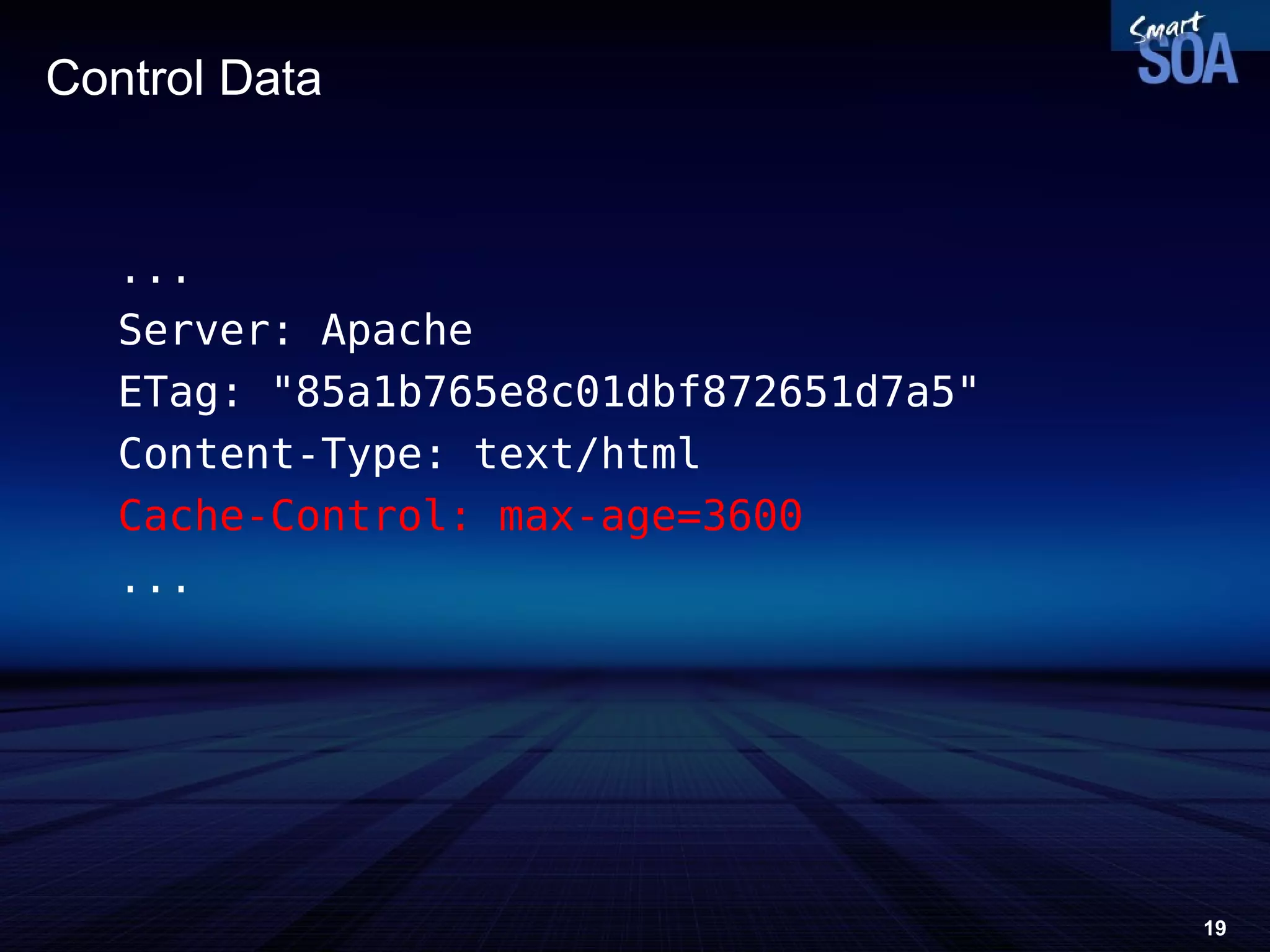 Control Data ... Server: Apache ETag: &quot;85a1b765e8c01dbf872651d7a5&quot; Content-Type: text/html Cache-Control: max-age=3600 ... 