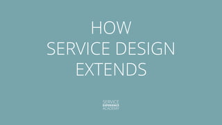 HOW
SERVICE DESIGN
EXTENDS
 