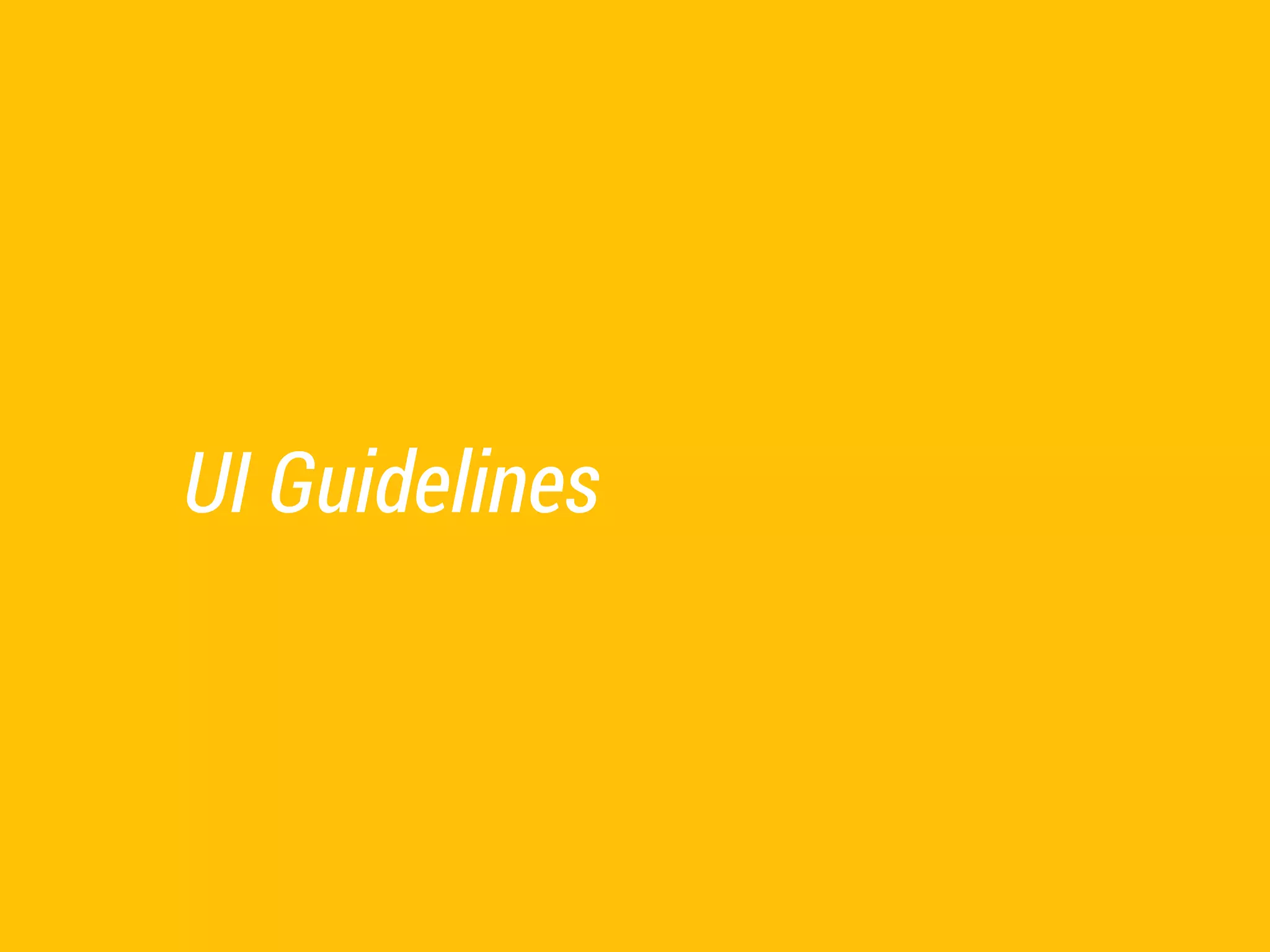 UI Guidelines