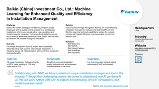 38PUBLIC© 2020 SAP SE or an SAP affiliate company. All rights reserved. ǀ
Daikin (China) Investment Co., Ltd.: Machine
Lea...