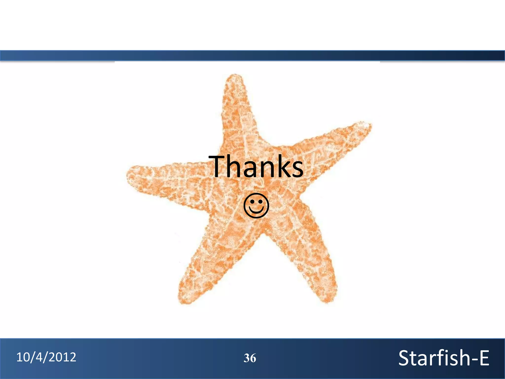 Thanks
              



10/4/2012     36     Starfish-E
 