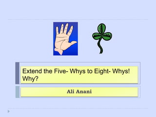 Extend the Five- Whys to Eight- Whys! Why? Ali Anani 