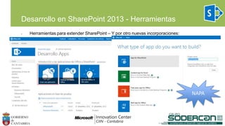 Desarrollo en SharePoint 2013 - Herramientas
• Herramientas para extender SharePoint – Y por otro nuevas incorporaciones:
NAPA
 