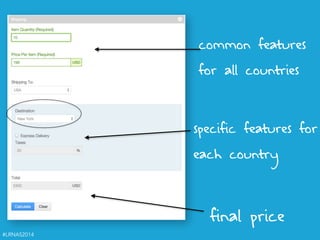 #LRNAS2014
final price
common features
for all countries
specific features for
each country
 