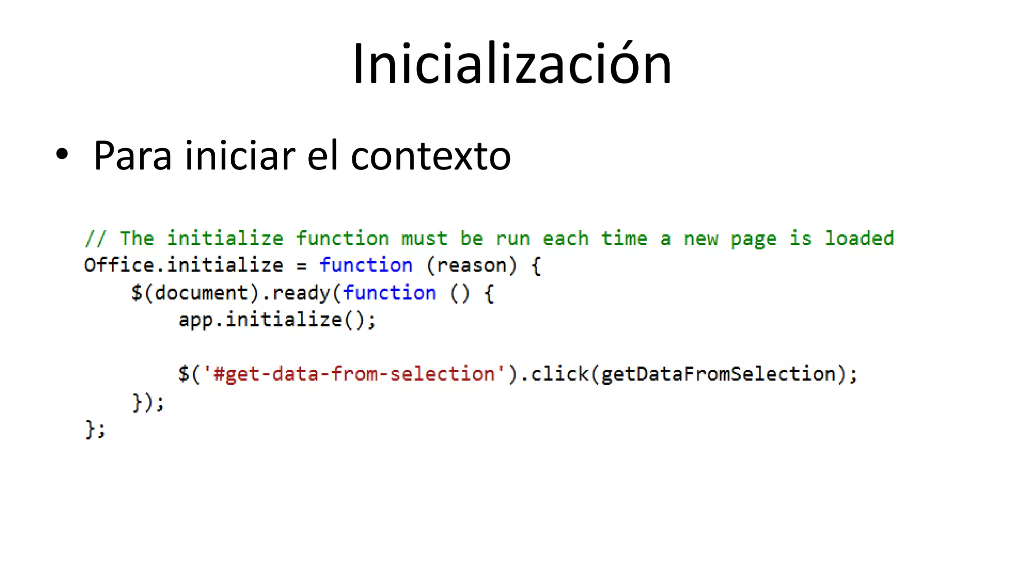 Online Conference
June 17th and 18th 2015
Inicialización
• Para iniciar el contexto
 