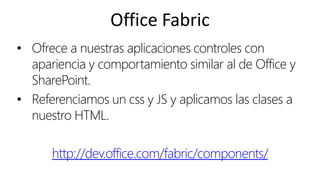 Online Conference
June 17th and 18th 2015
Office Fabric
• Ofrece a nuestras aplicaciones controles con
apariencia y compor...