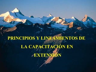 PRINCIPIOS Y LINEAMIENTOS DE  LA CAPACITACIÓN EN  EXTENSIÓN 