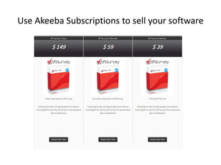 Use Akeeba Subscriptions to sell your software 
 