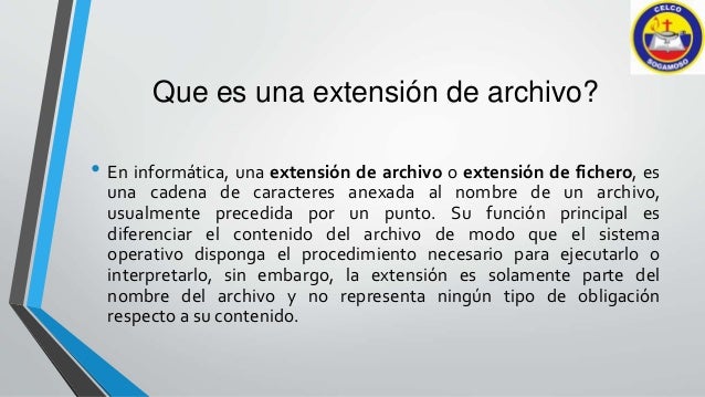 Extensiones de archivo