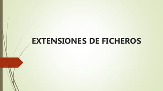 EXTENSIONES DE FICHEROS
 