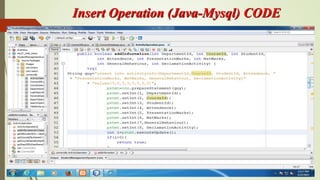Insert Operation (Java-Mysql) CODE
 