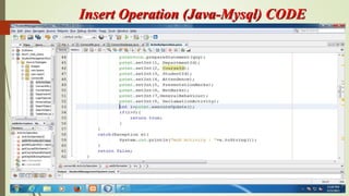 Insert Operation (Java-Mysql) CODE
 