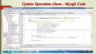 Update Operation (Java - Mysql) Code
 