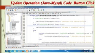 Update Operation (Java-Mysql) Code Button Click
 