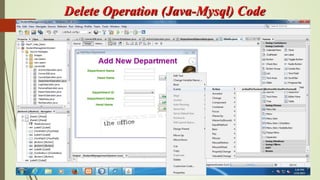 Delete Operation (Java-Mysql) Code
 