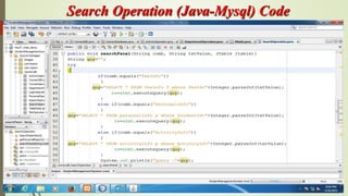Search Operation (Java-Mysql) Code
 