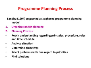 Extension programme planning