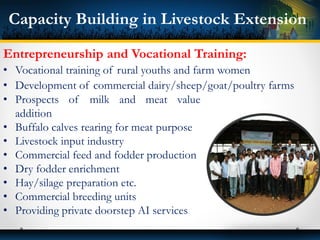 Farmers’ training and Farmer led approach:
• Based on participatory mode depending on socio-economic
background of the far...