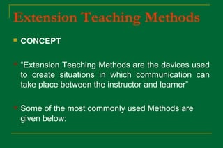 Extension teaching methods | PPT | Workshops and Classes | Hobbies ...
