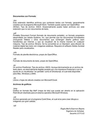Extension y tamaño | DOC
