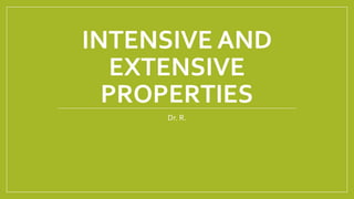 Extensive and intensive properties | PPTX | Chemistry | Science