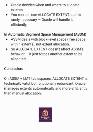Extent allocation and space management in Oracle