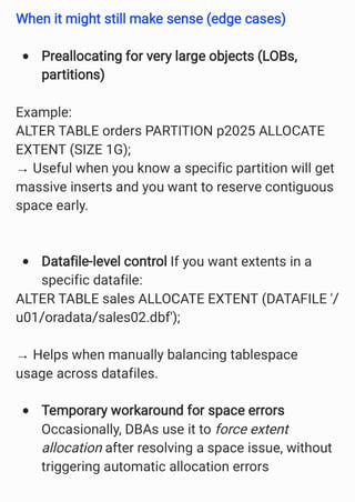Extent allocation and space management in Oracle