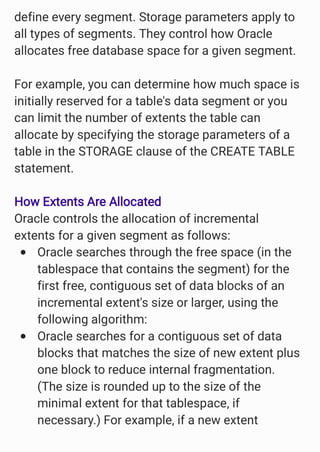 Extent allocation and space management in Oracle