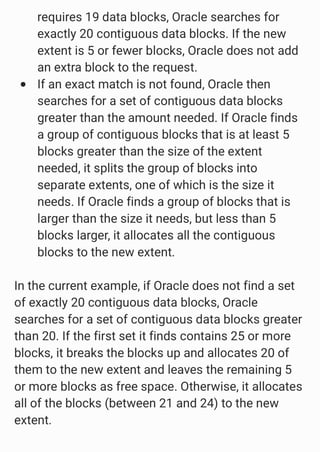 Extent allocation and space management in Oracle