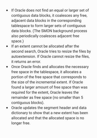 Extent allocation and space management in Oracle