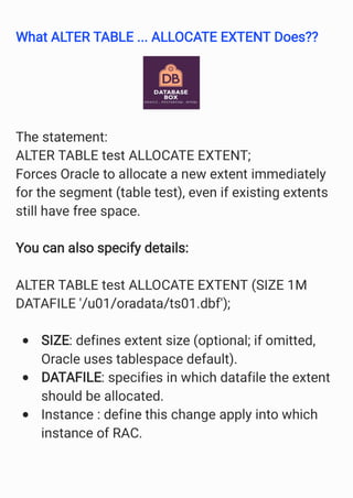 Extent allocation and space management in Oracle