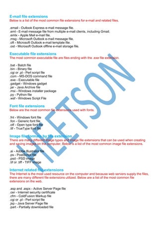 Important File Extension of Computer Notes | PDF | Programming ...