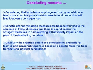 Extent of climate change over India & its projected impact on Indian ...