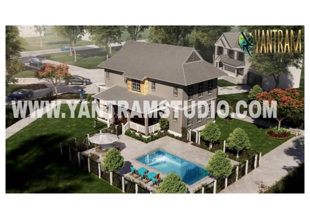 Exterior Rendering Services of bungalow with pool area by architectural visualisation services, Chicago,  Illinois.-converted.pdf