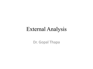 External Analysis
Dr. Gopal Thapa
 