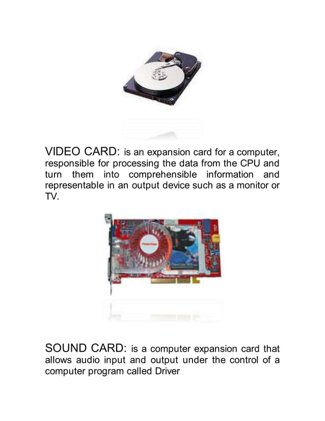 External and internal computer parts PDF