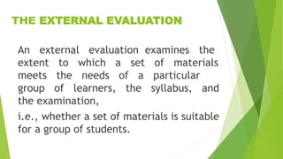 External and Internal Evaluation english | PPTX