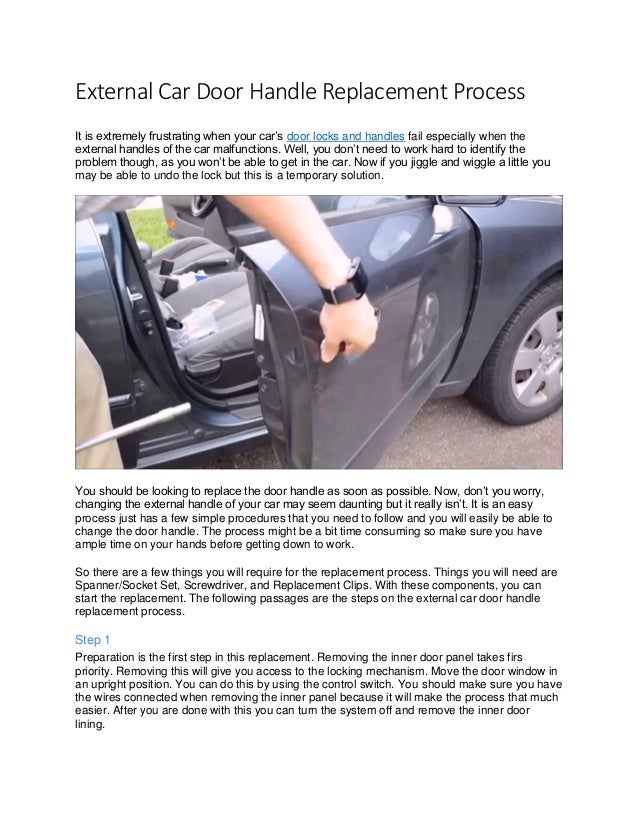 External Car Door Handle Replacement Process