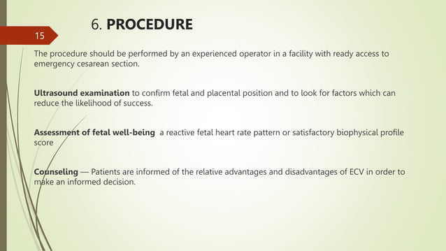 EXTERNAL CEPHALIC VERSION BY DR Alphonse.pptx | Pregnancy ...