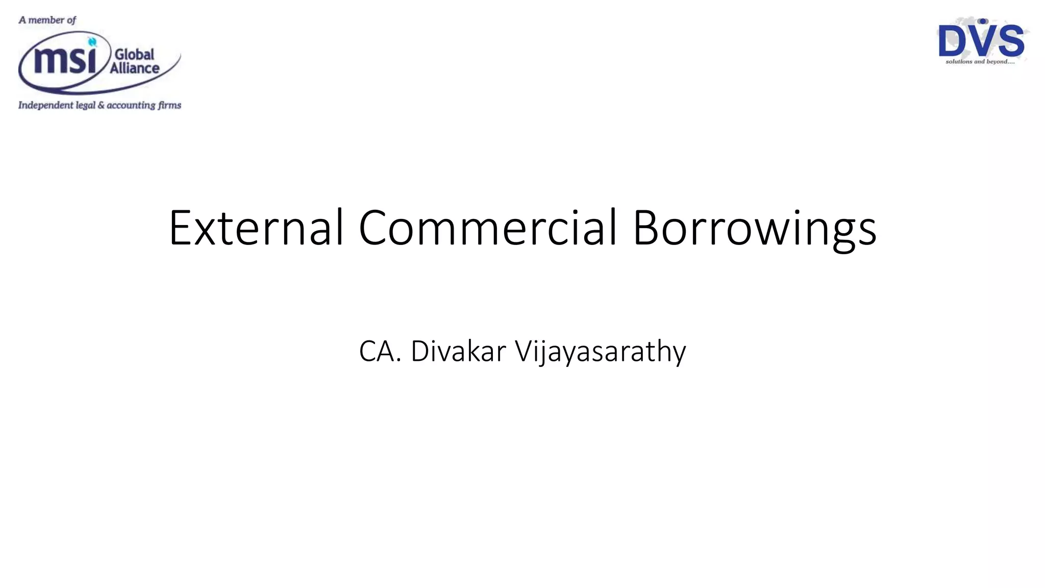 External commercial borrowings PPT