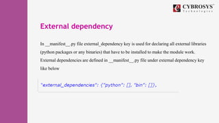 External dependencies ,pre init hook & post init hook in odoo | PPTX ...