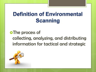 The  process of
 collecting, analyzing, and distributing
 information for tactical and strategic
 purposes
 