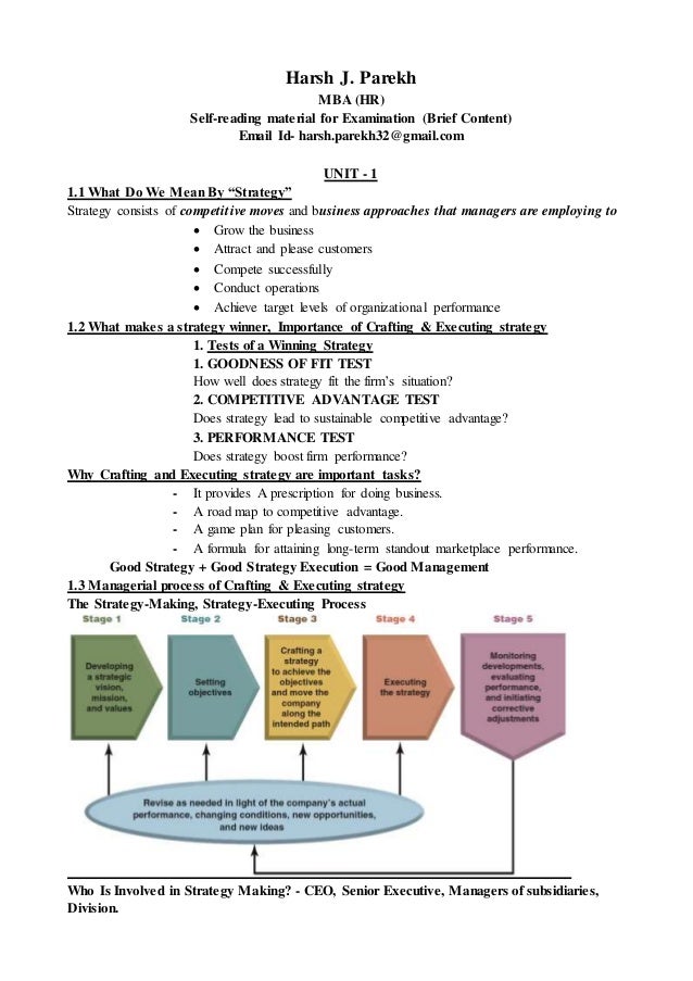 Crafting & Executing Strategy