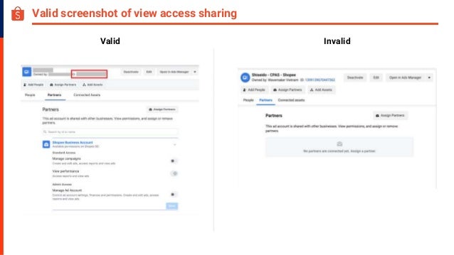 Valid screenshot of view access sharing
Valid Invalid
 